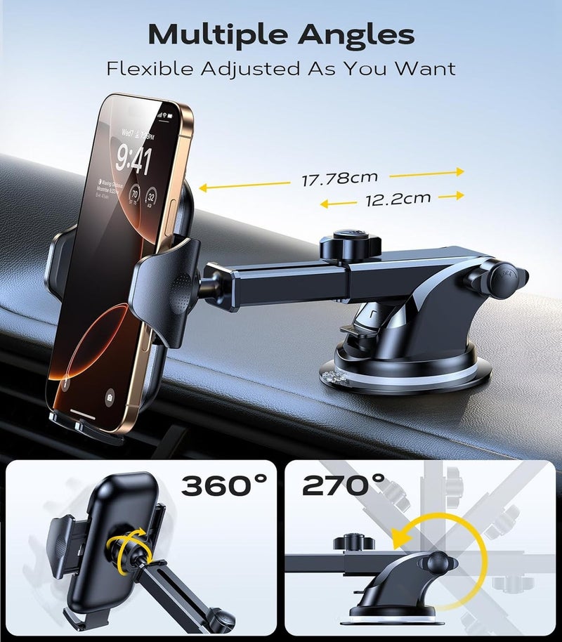 VICSEED True Strongest Suction Rally Racing-Grade Stability Car Phone Holder for iPhone Samsung All Phones, Yellow - Image 5