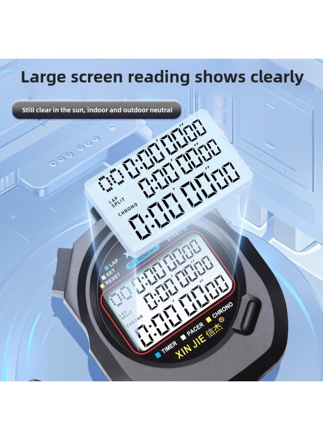 Electronic Stopwatch Timer Fitness Running Track And Field Training Student Referee Competition Multi-channel Physical Education Teacher-Display Accuracy: Xj-894 - Image 2