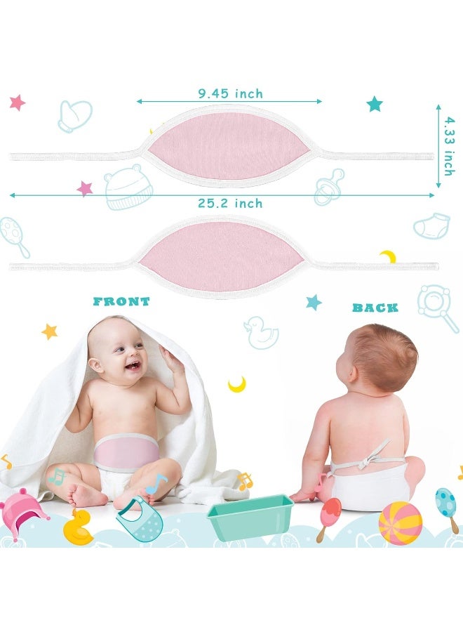 Hoolerry 8 Pcs Baby Belly Band Newborn Infant Comfort Cotton Belly Binder Wraps for Baby Umbilical Cord Cover Band Umbilical Cord Belt for 0-12 Months Infant Boy Girl Gift, 4 Color - Image 2