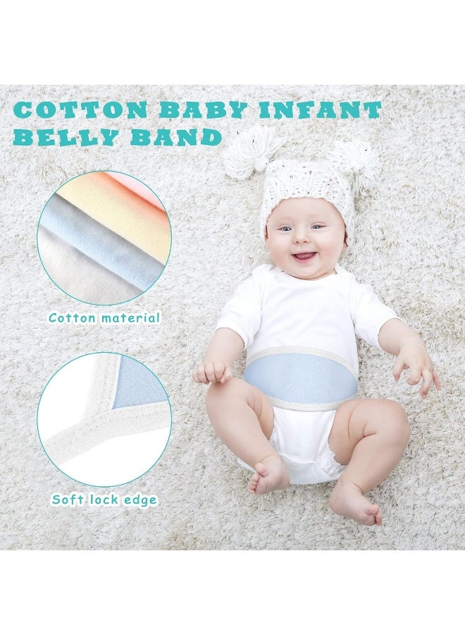 Hoolerry 8 Pcs Baby Belly Band Newborn Infant Comfort Cotton Belly Binder Wraps for Baby Umbilical Cord Cover Band Umbilical Cord Belt for 0-12 Months Infant Boy Girl Gift, 4 Color - Image 3