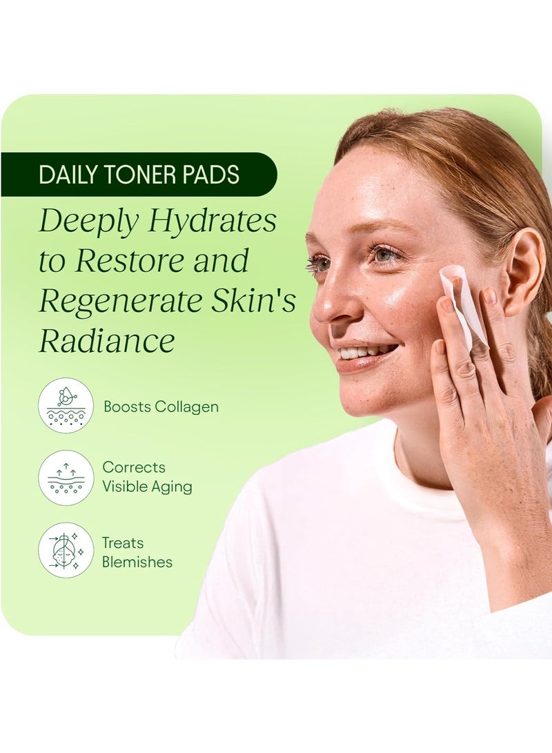 JiYu Korean Anti-Aging Toner Pads Dark Spots & Wrinkles - Moisturizer with Snail Mucin, Centella Asiática, Niacinamide, Peptides - For Polished and Young Skin - 100 Count - Image 2