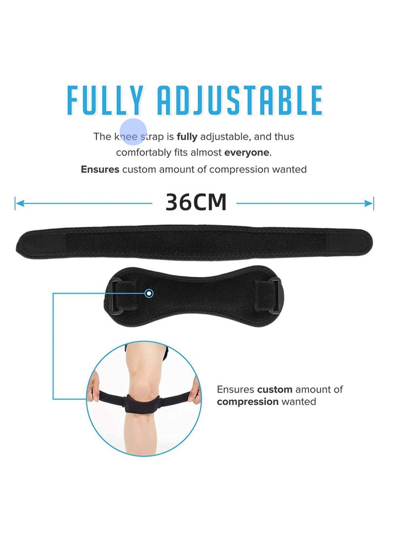 Cuken 1-Pair Patella Support Knee Strap for Knee Pain Relief, Adjustable Knee Brace Patella Support Band for Running, Hiking, Volleyball, Jumpers Knee, Basketball  - Image 2