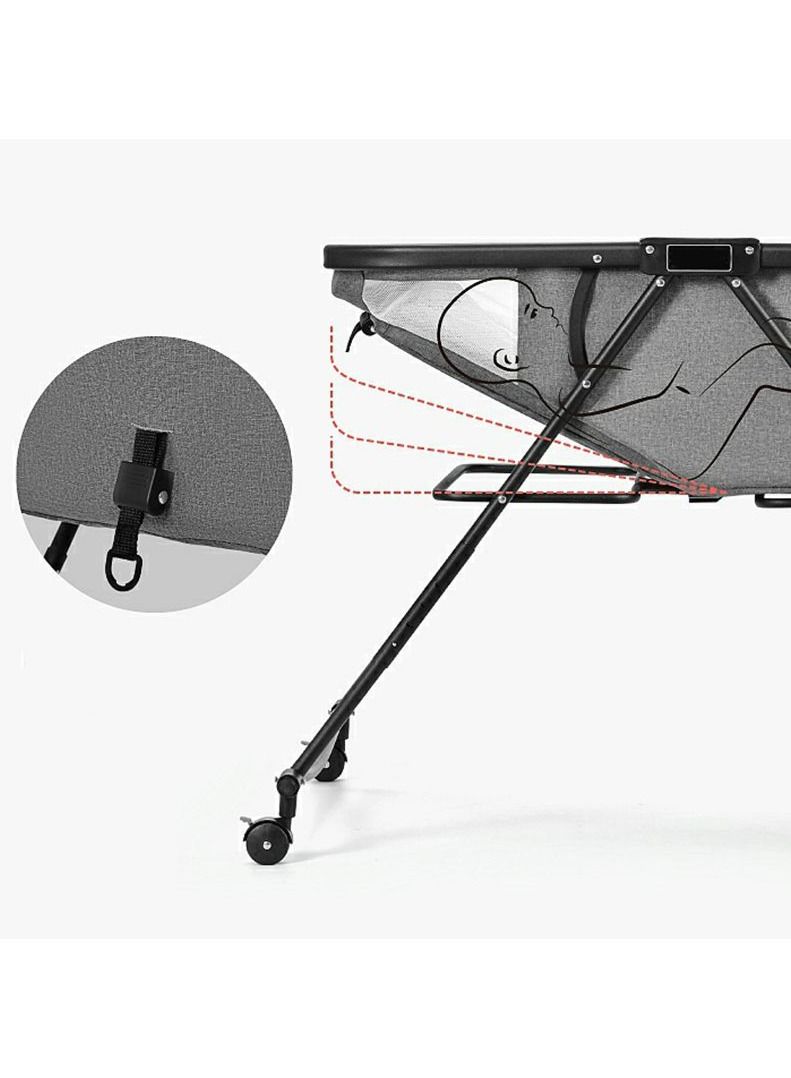 2-in-1 Baby Bedside Crib Portable Travel Cot Foldable Bassinet Bed Newborn Cot