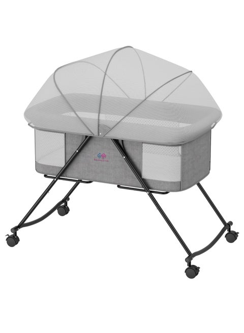 2-in-1 Baby Bedside Crib Portable Travel Cot Foldable Bassinet Bed Newborn Cot