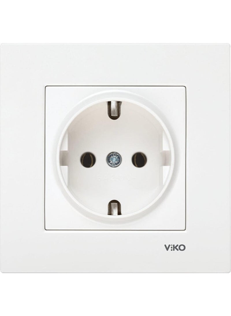Viko Karre Grounded Socket White (Included with Frame) 