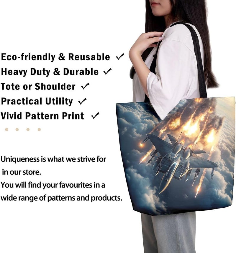 [One-time only offer] Castle Fairy Airplane Canvas Tote Bag,Aircraft Flight Runway Lights Reusable Grocery Handbag Discounted price Recommended by Saudi locals Flexible anti-break Practical design Advanced compact design One-time only offer Local trackable shipment Multi-use upgraded craftsmanship Budget friendly trendy design KSA approved quality Reduce daily hassle Competitive price Local ready stock fast ship Classic design alternatives Daily hot sale Exclusive deal Season hot seller Climate adapted upgraded quality Gulf market standard build Fast intercity distribution Gulf approved global quality Great for gift & personal use Safe silicone build Available in multiple sizes - Image 4