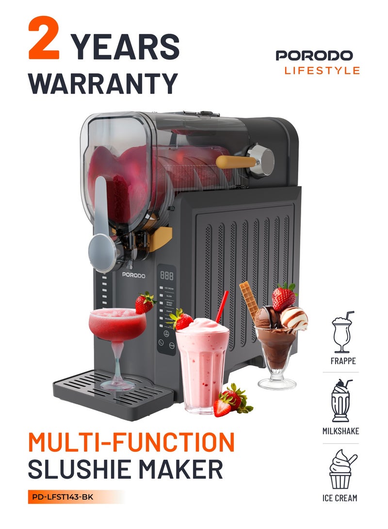 porodo 2.6L Multifunction Slushie Maker with Intuitive Controls & Efficient Blending / Multi-Function Blender for Milkshakes, Ice Cream & Frappe Maker / Quick Freezer / Frozen Drink Maker / Frozen Juice, Cocktail & Slushy Maker - Black - Image 1