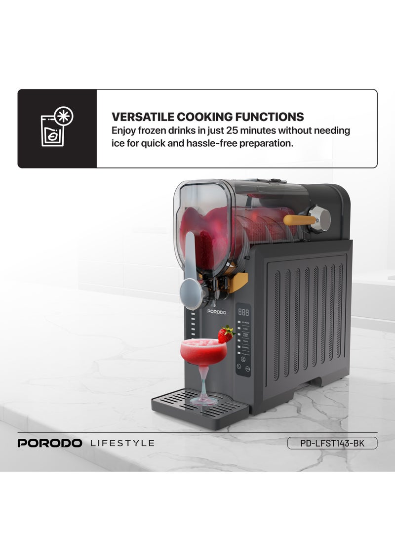 porodo 2.6L Multifunction Slushie Maker with Intuitive Controls & Efficient Blending / Multi-Function Blender for Milkshakes, Ice Cream & Frappe Maker / Quick Freezer / Frozen Drink Maker / Frozen Juice, Cocktail & Slushy Maker - Black - Image 4