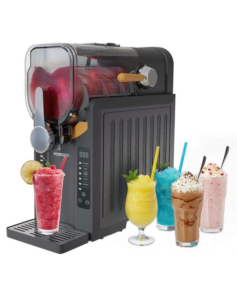 بورودو صانع سلاش متعدد الوظائف بسعة 2.6 لتر مع تحكم بديهي وخلط فعال، آلة سلاش، خلاط متعدد الوظائف لتحضير الميلك شيك، الآيس كريم، وفراپي، مجمد سريع، صانع آيس كريم، صانع مشروبات مثلجة، عصير مثلج، كوكتيل وصانع سلاشي - أسود - Image 1