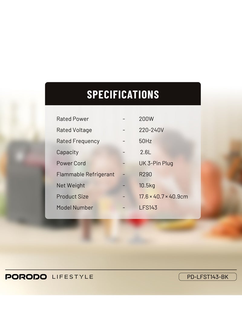 بورودو صانع سلاش متعدد الوظائف بسعة 2.6 لتر مع تحكم بديهي وخلط فعال، آلة سلاش، خلاط متعدد الوظائف لتحضير الميلك شيك، الآيس كريم، وفراپي، مجمد سريع، صانع آيس كريم، صانع مشروبات مثلجة، عصير مثلج، كوكتيل وصانع سلاشي - أسود - Image 2