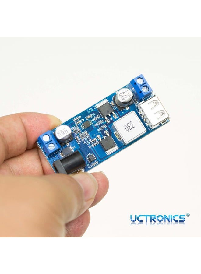 UCTRONICS DC 9V 12V 24V to DC 5V 5A Buck Converter Module, 9-36V Step Down to USB 5V Transformer Dual Output Voltage Regulator Board [2 Pack] - Image 5