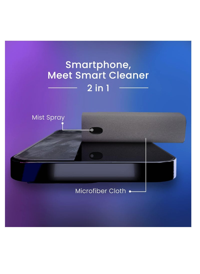 CARE AND SMILE Care and Smile Mist Cleaner Screen Cleaner Sterilization Disinfection Cleansing Screen Cleaner Spray Safe for All Phones Laptop and Tablet Screens Two in One Spray and Microfiber Cloth Grey  - Image 4