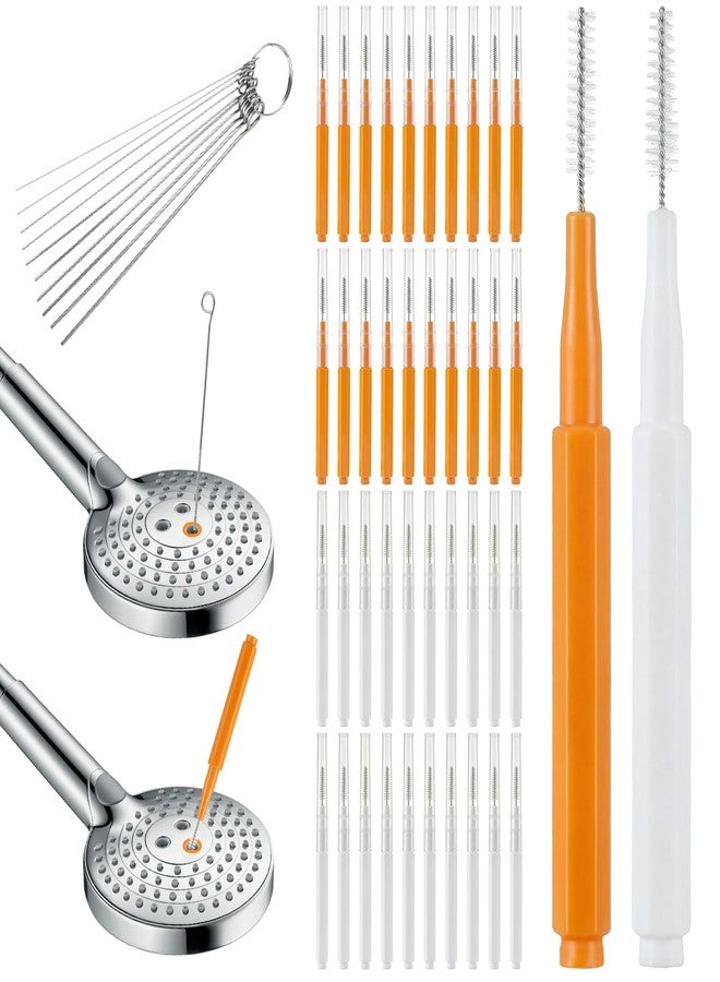 Exircy 50PCS Shower Head Cleaning Brush, Multifunctional Shower Head Cleaner Tool Anti-Clogging Crevice Cleaning Brush Nozzle Unclogger with Protective Cover & Storage for Showerhead Small Hole Nozzle - Image 1