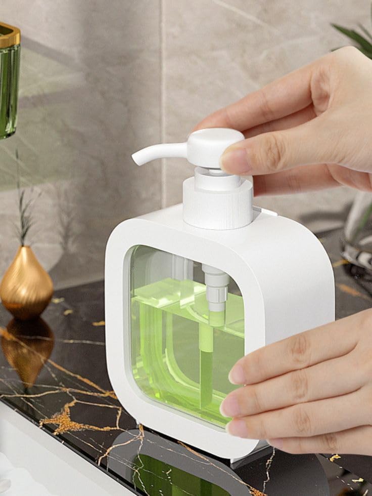 krivaz Plastic Empty Bottle Soap Dispenser for Bathroom Kitchen Large-Capacity Dispensing Bottled Hand Soap Dish Soap Shower Gel Shampoo Washing Powder Liquid Pump Dispenser Bottle (1Pcs, 350 ML) - Image 5