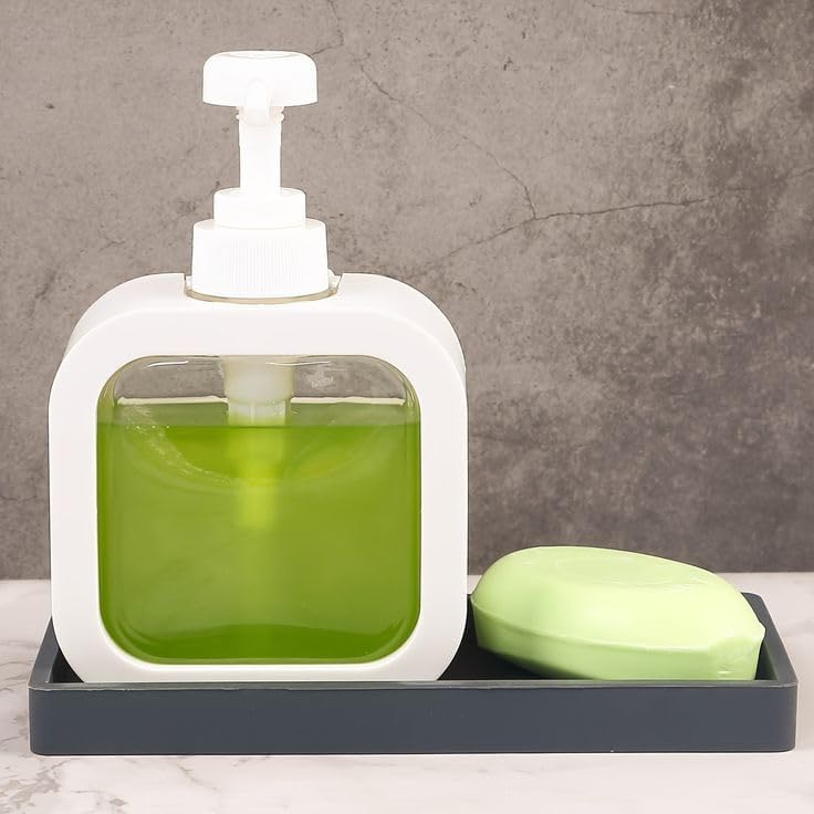 krivaz Plastic Empty Bottle Soap Dispenser for Bathroom Kitchen Large-Capacity Dispensing Bottled Hand Soap Dish Soap Shower Gel Shampoo Washing Powder Liquid Pump Dispenser Bottle (1Pcs, 350 ML) - Image 4