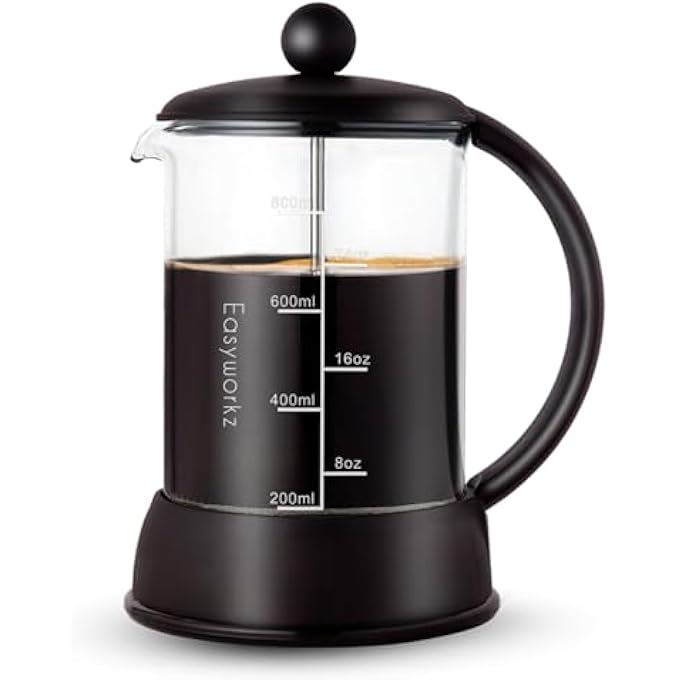 EASYWORKZ Eclipse French Press 800 Ml Coffee Tea Maker With Borosilicate Glass - Image 1