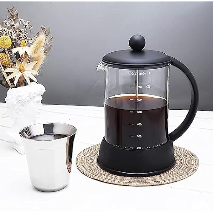 EASYWORKZ Eclipse French Press 800 Ml Coffee Tea Maker With Borosilicate Glass - Image 5
