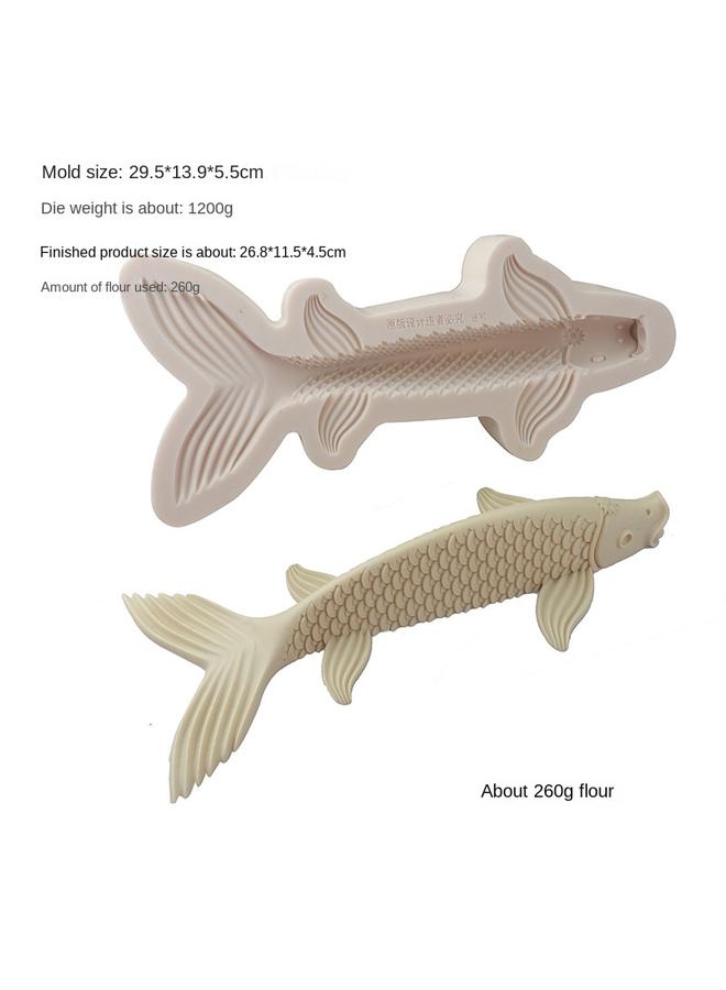 Bluejw Pattern Pasta Pastry Silicone Mold Three-dimensional Koi Fish Flower Cake Steamed Bread Mold Birthday Cake Decoration Fish Mold  - Image 1