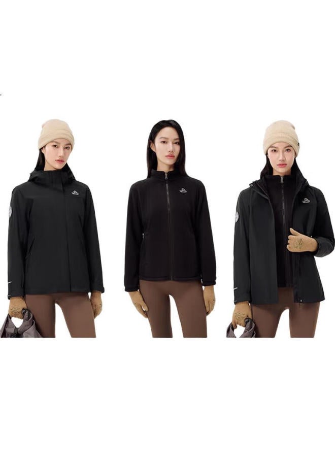 PELLIOT [Shanfeng] 3-In Outdoor Hardshell Windproof Mountaineering Jacket For Men And Women, Spring And Autumn Coat 124301038 Black L - Image 3