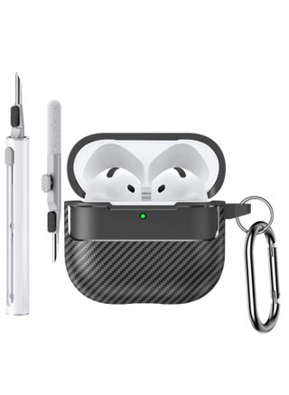 Case compatible with Airpods 4/4ANC with key chain & cleaning kit, carbon fiber patterned case - pzsku/Z3068F7C67B37642B7215Z/45/1742991119/91ab2581-6c9d-4d6d-b2db-7c2a9a3e1850