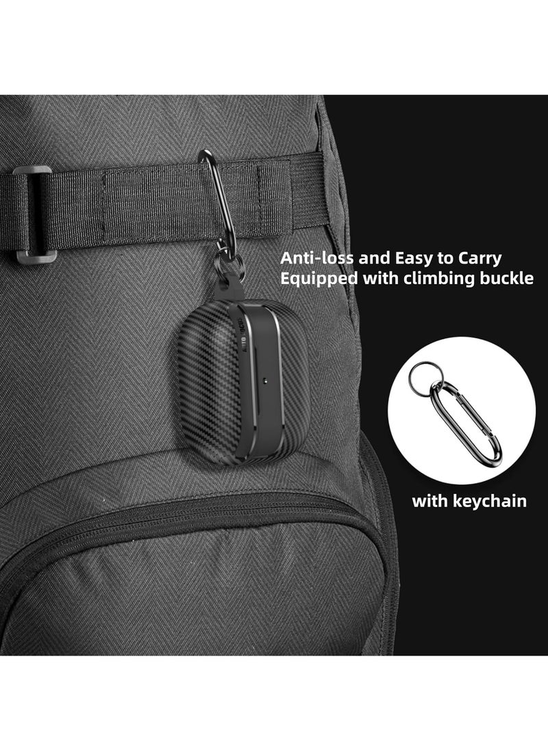 Generic - Case compatible with Airpods 4/4ANC with key chain & cleaning kit, carbon fiber patterned case - Image 1