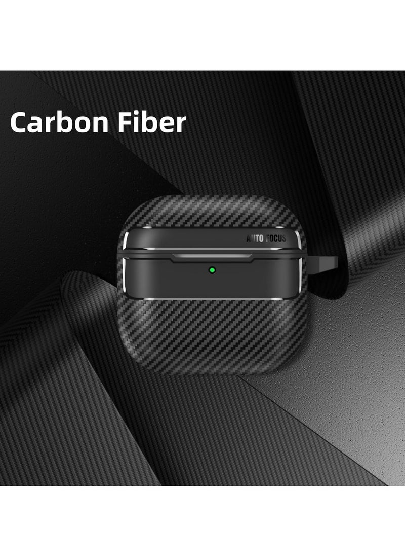 Generic - Case compatible with Airpods 4/4ANC with key chain & cleaning kit, carbon fiber patterned case - Image 1