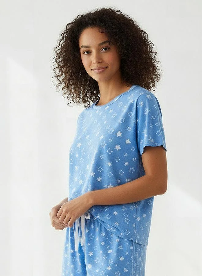 Splash FAV Pyjama Set Star Print T shirt & Shorts
