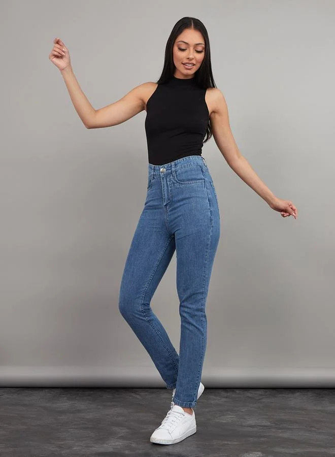 ستايلي Sleeveless High Neck Regular Length Knit Top