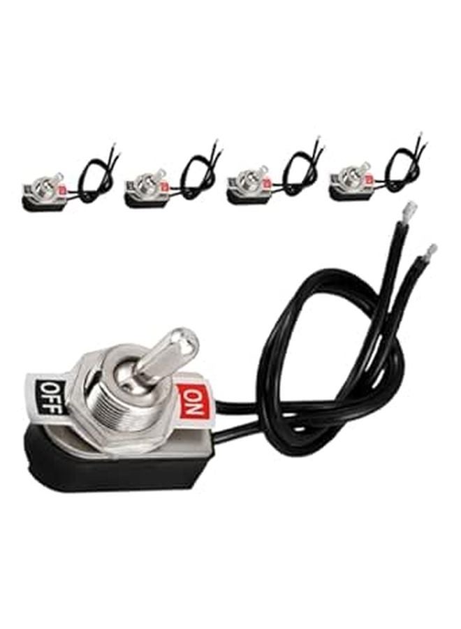 Black Mini Vehicle Toggle Switch With Wires 2 Position Off Rocker For Car Truck Rv SUV - Image 1