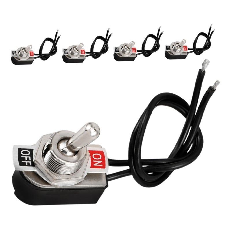 Black Mini Vehicle Toggle Switch With Wires 2 Position Off Rocker For Car Truck Rv SUV - Image 2