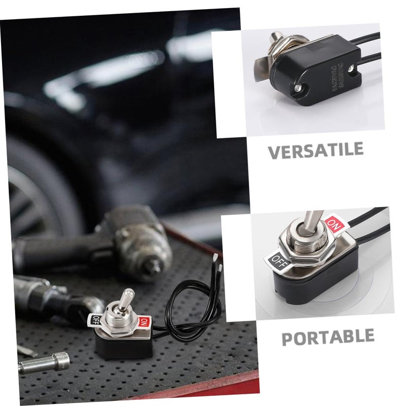 Black Mini Vehicle Toggle Switch With Wires 2 Position Off Rocker For Car Truck Rv SUV - Image 3