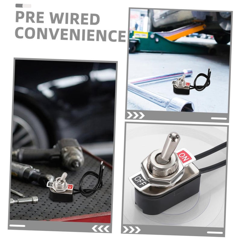 Black Mini Vehicle Toggle Switch With Wires 2 Position Off Rocker For Car Truck Rv SUV - Image 4