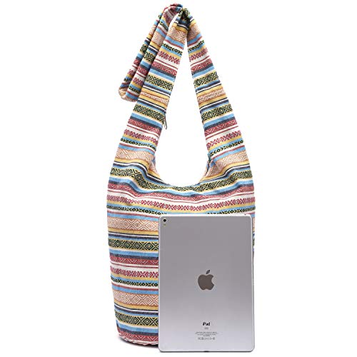 Coton Pose Women Shoulder Handbags Fashion canvas Hippie Crossbody Bags Bohemian Animal Prints Hobo Bags (Off-white) - Image 4