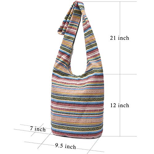 Coton Pose Women Shoulder Handbags Fashion canvas Hippie Crossbody Bags Bohemian Animal Prints Hobo Bags (Off-white) - Image 3