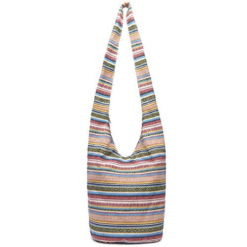 Coton Pose Women Shoulder Handbags Fashion canvas Hippie Crossbody Bags Bohemian Animal Prints Hobo Bags (Off-white) - Image 1
