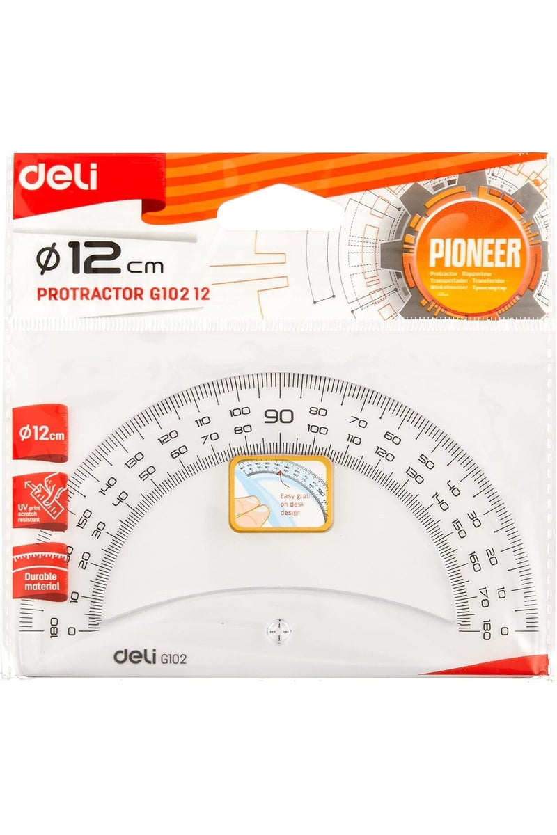 Deli EG10212 Protractor, Clear - Image 1