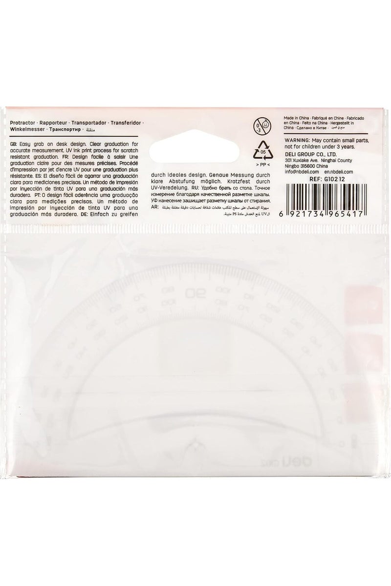 Deli EG10212 Protractor, Clear - Image 2