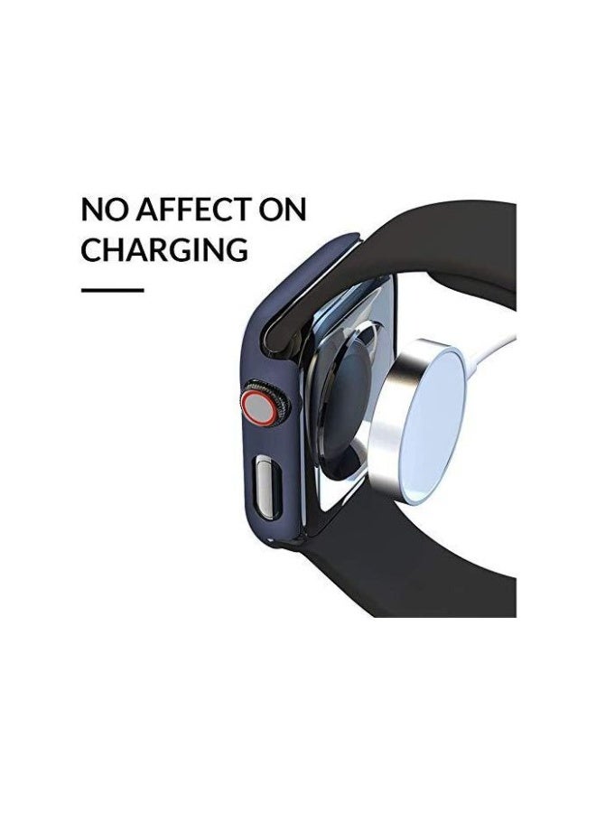 Case With Screen Compatible With Apple Watch Series 11 42mm Coverage Hard Pc Blue - Image 3