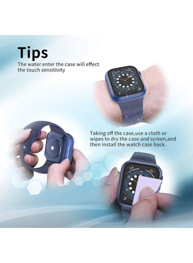 Case With Screen Compatible With Apple Watch Series 11 42mm Coverage Hard Pc Blue - Image 2