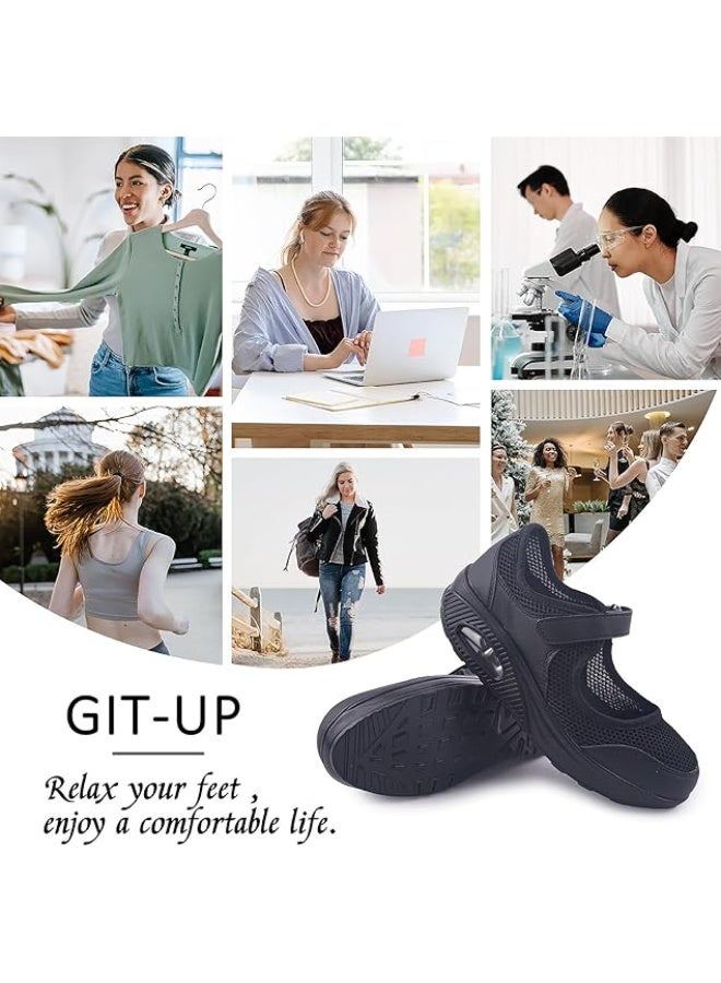 Women's Comfortable Working Nurse Shoes Non-Slip Adjustable Breathable Walking Buffer Fitness Casual Nursing Orthotic Shoes - Image 5