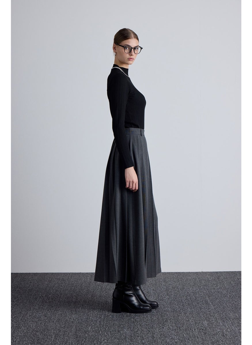Manuka Wide Pleated Skirt Anthracite  - Image 5