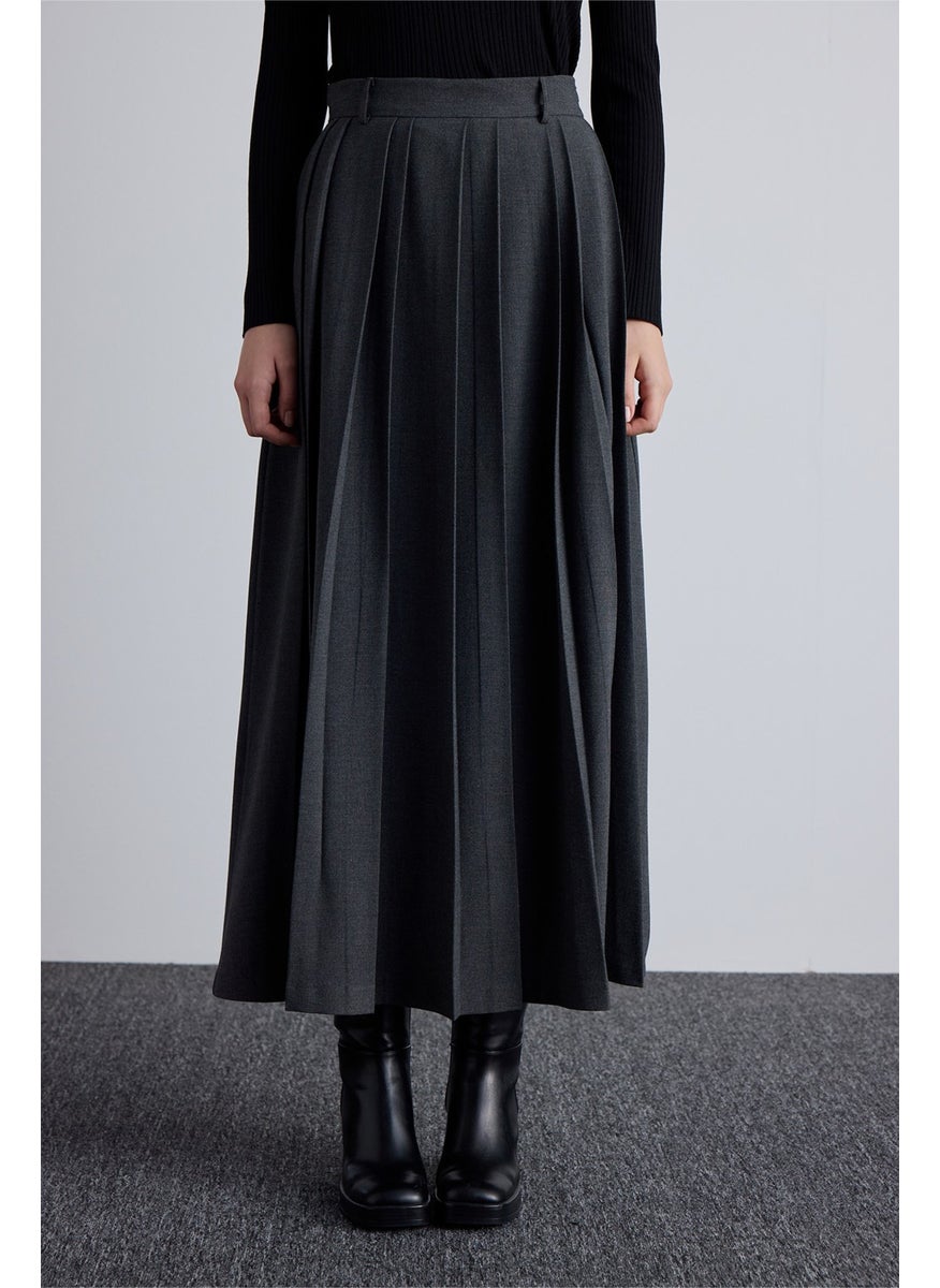 Manuka Wide Pleated Skirt Anthracite  - Image 3