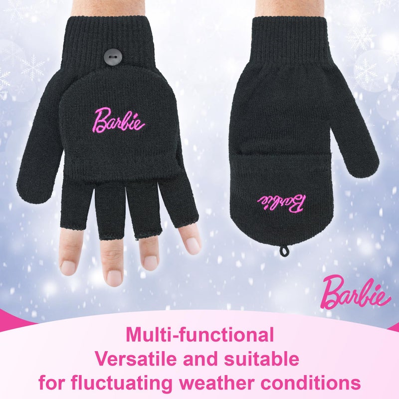 Barbie Winter Hat for Women â€“ Winter Beanie Hats for Women with Gloves, Warm Beanie Hats, Pink Knitted Beanie - Image 4
