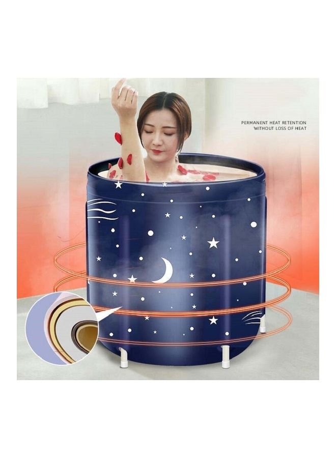 ماستون حوض استحمام منزلي قابل للطي أزرق/ أبيض - Image 5