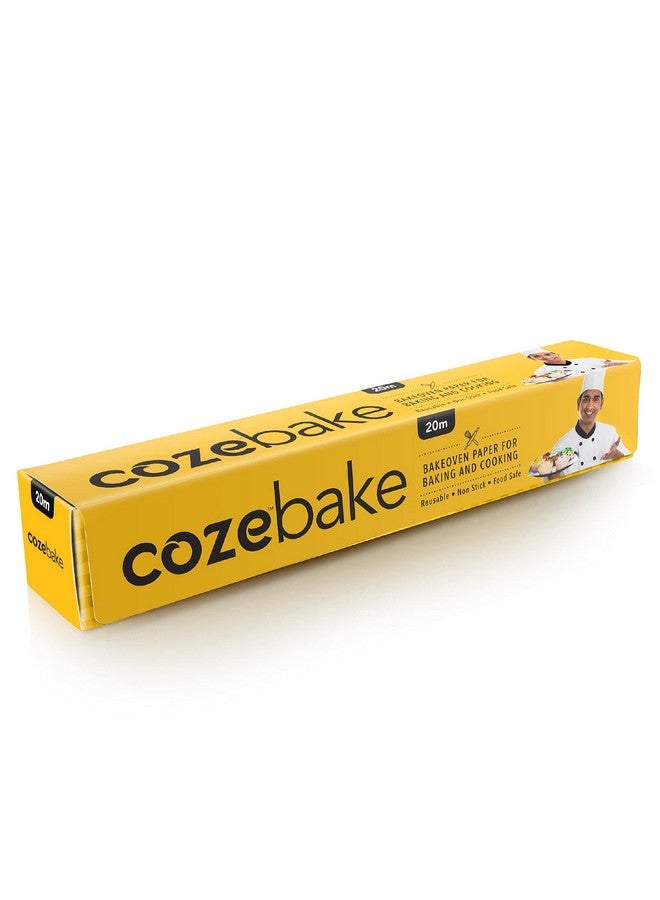Coze Baking Paper 20 metres, Pack of 1, 100% Oven & Microwave Safe Upto 240°C, No Added Wax or Coating, 100% Food Safe, FDA Approved, Butter Paper Roll, Parchment Paper for Baking Cake (Off-White) - Image 1