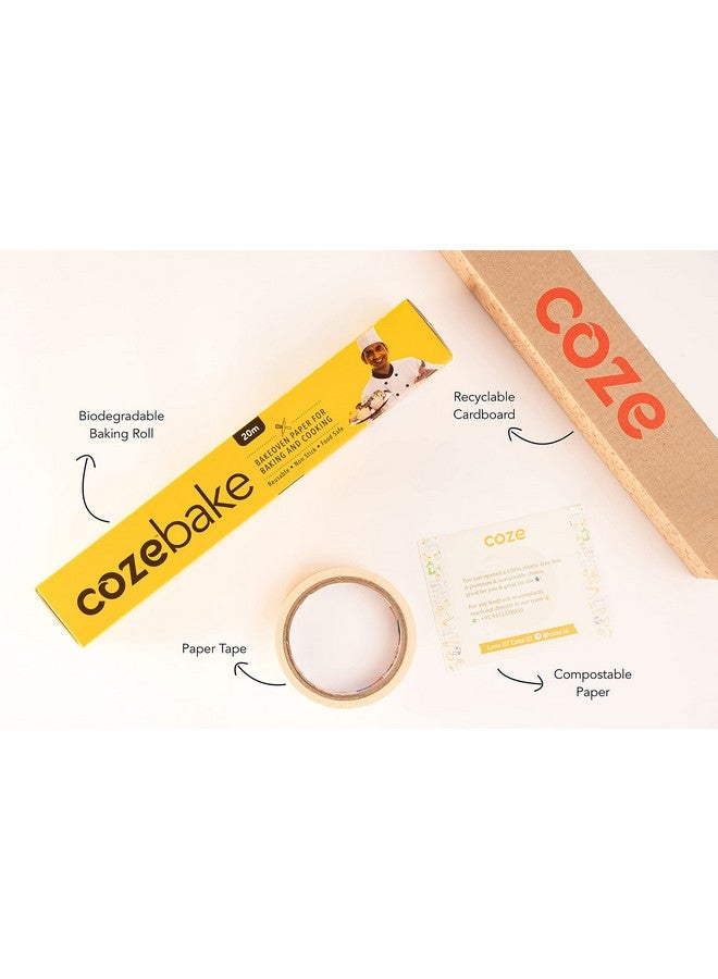 Coze Baking Paper 20 metres, Pack of 1, 100% Oven & Microwave Safe Upto 240°C, No Added Wax or Coating, 100% Food Safe, FDA Approved, Butter Paper Roll, Parchment Paper for Baking Cake (Off-White) - Image 5