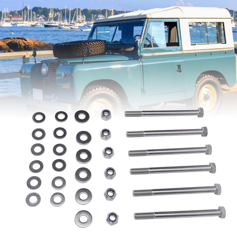 طقم مسامير دعم الحاجز الفولاذي المقاوم للصدأ السلسلة 2a 3، مجموعة بديلة تحتوي على 6 مسامير و6 صواميل و18 حلقة غسيل للتثبيت - Image 4