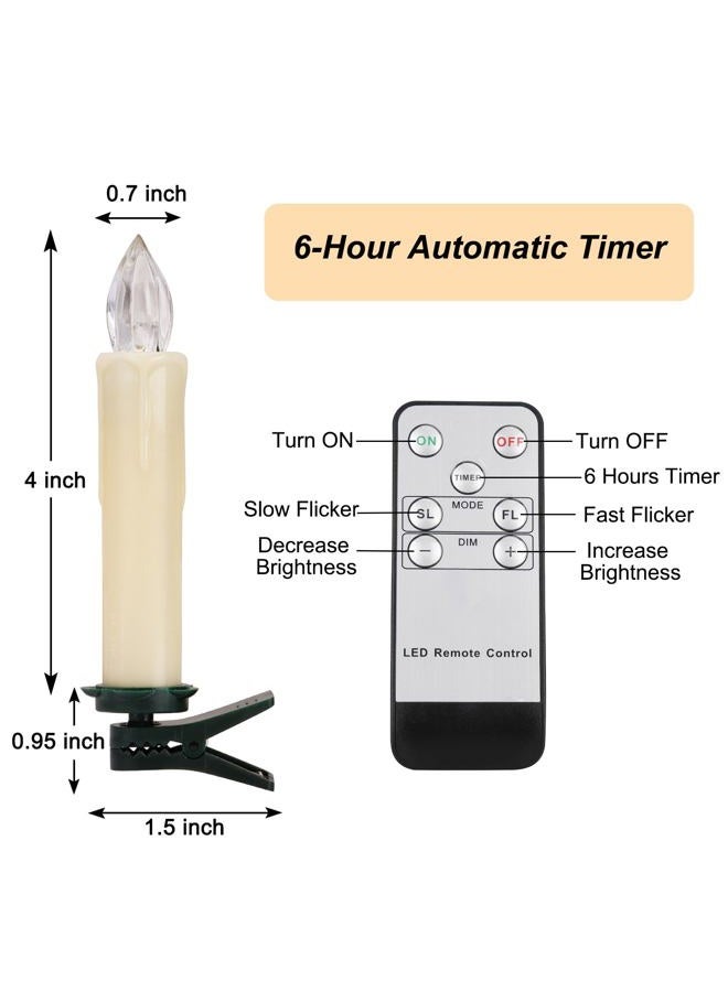 FPOO 24PCS LED Christmas Tree Candles with Remote and Timer, Warm White Lights Battery Operated Flameless ing Taper Candles, Waterproof Electric Fake Candles for Christmas, Party Decoration (Ivory) - Image 4