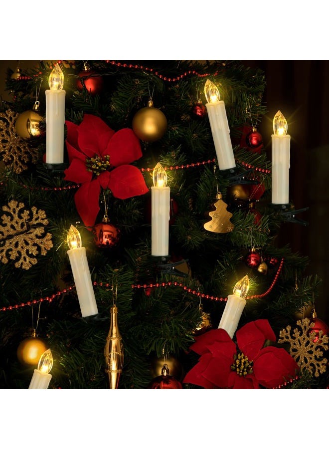 FPOO 24PCS LED Christmas Tree Candles with Remote and Timer, Warm White Lights Battery Operated Flameless ing Taper Candles, Waterproof Electric Fake Candles for Christmas, Party Decoration (Ivory) - Image 5