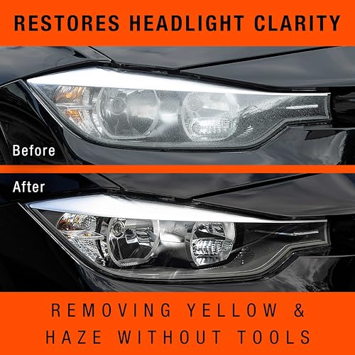 Nu Finish Headlight Restore and Repel Kit, 2-Step Car Headlight Restoration Kit with 4 Headlight Restorer Wipes and a Ceramic Self-Leveling Headlight Sealant Spray - Image 3